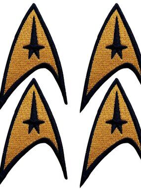 4 Star Trek Starfleet Command Insignia Logo Embroidered Iron On Patches